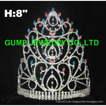 Neue Art und Weise große rote Festzug Rhinestone Krone und Tiara